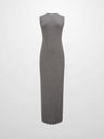 Wave Knit Slip Dress-Heathered Brown