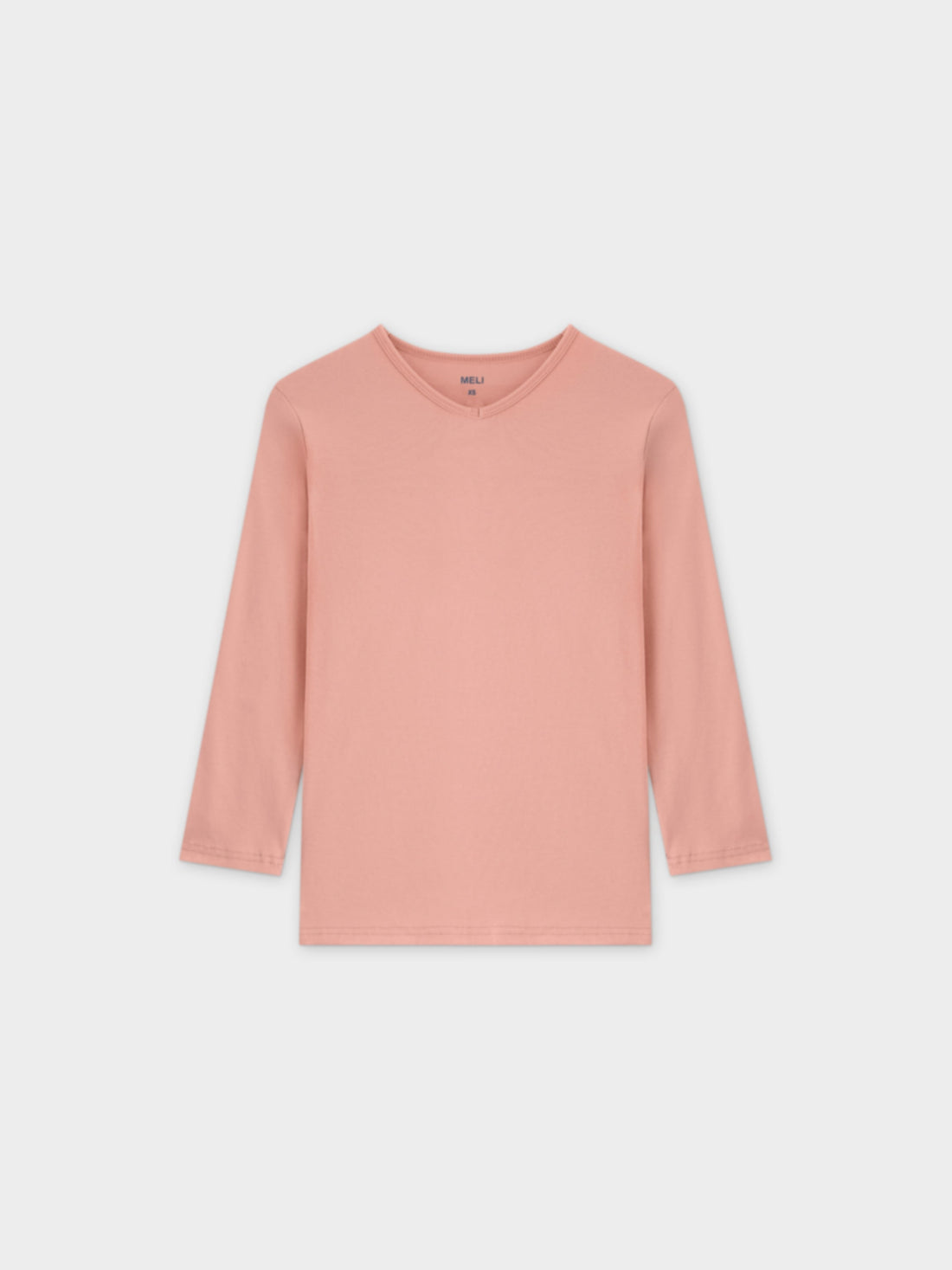 BASIC HIGH V TEE 3Q-PEACH