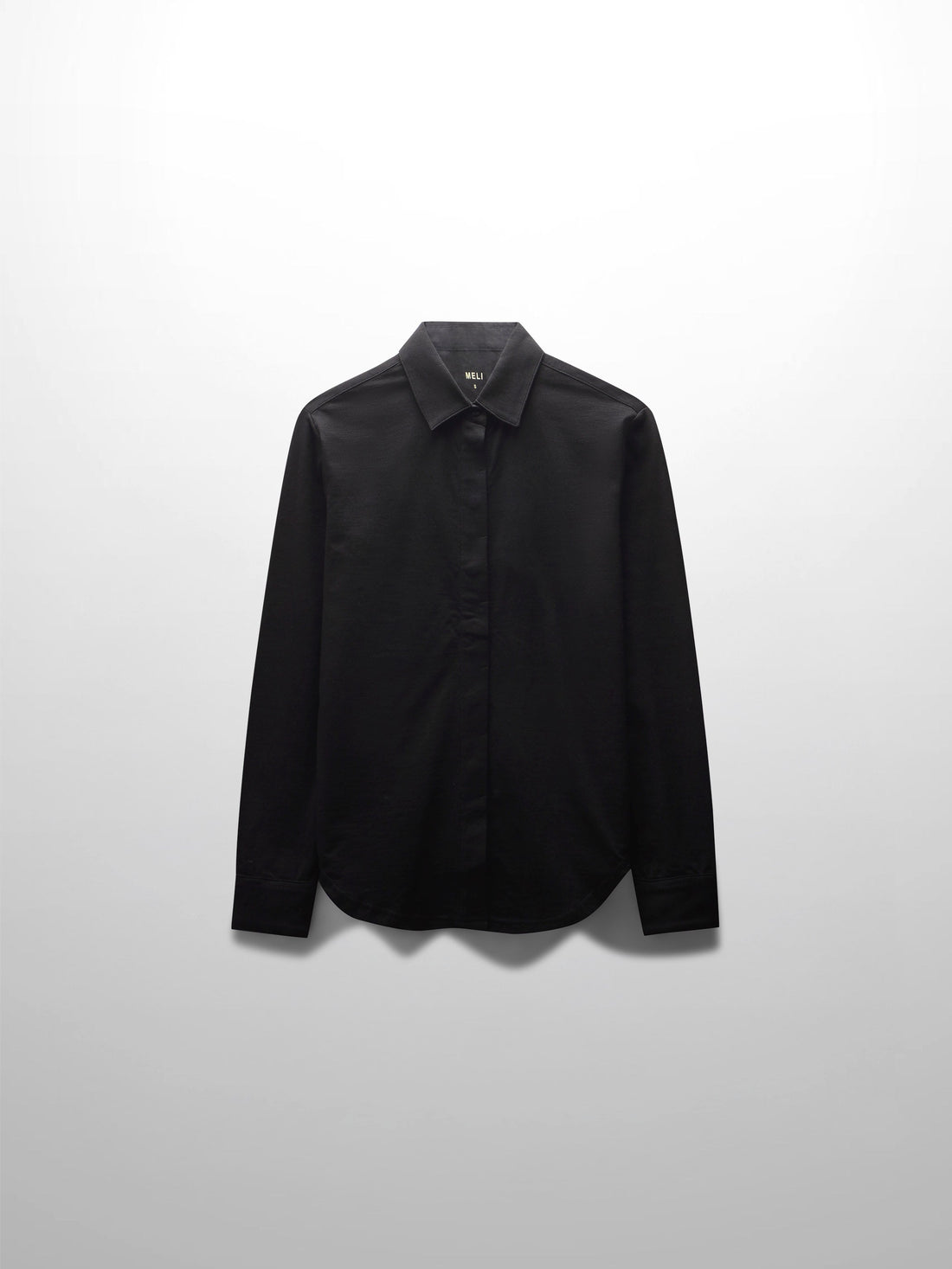 Button Down T-Shirt Blouse-Black