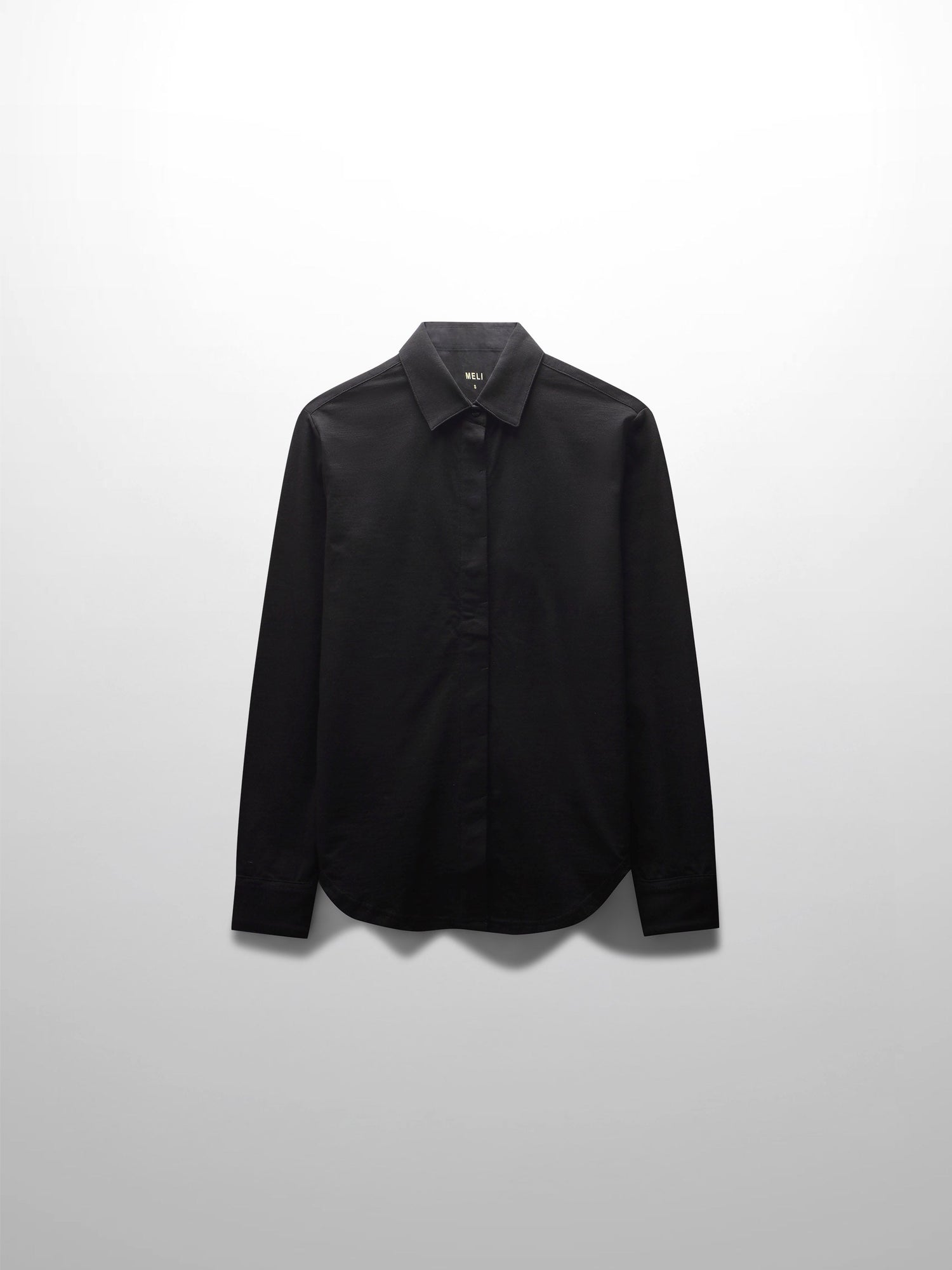 Button Down T-Shirt Blouse-Black