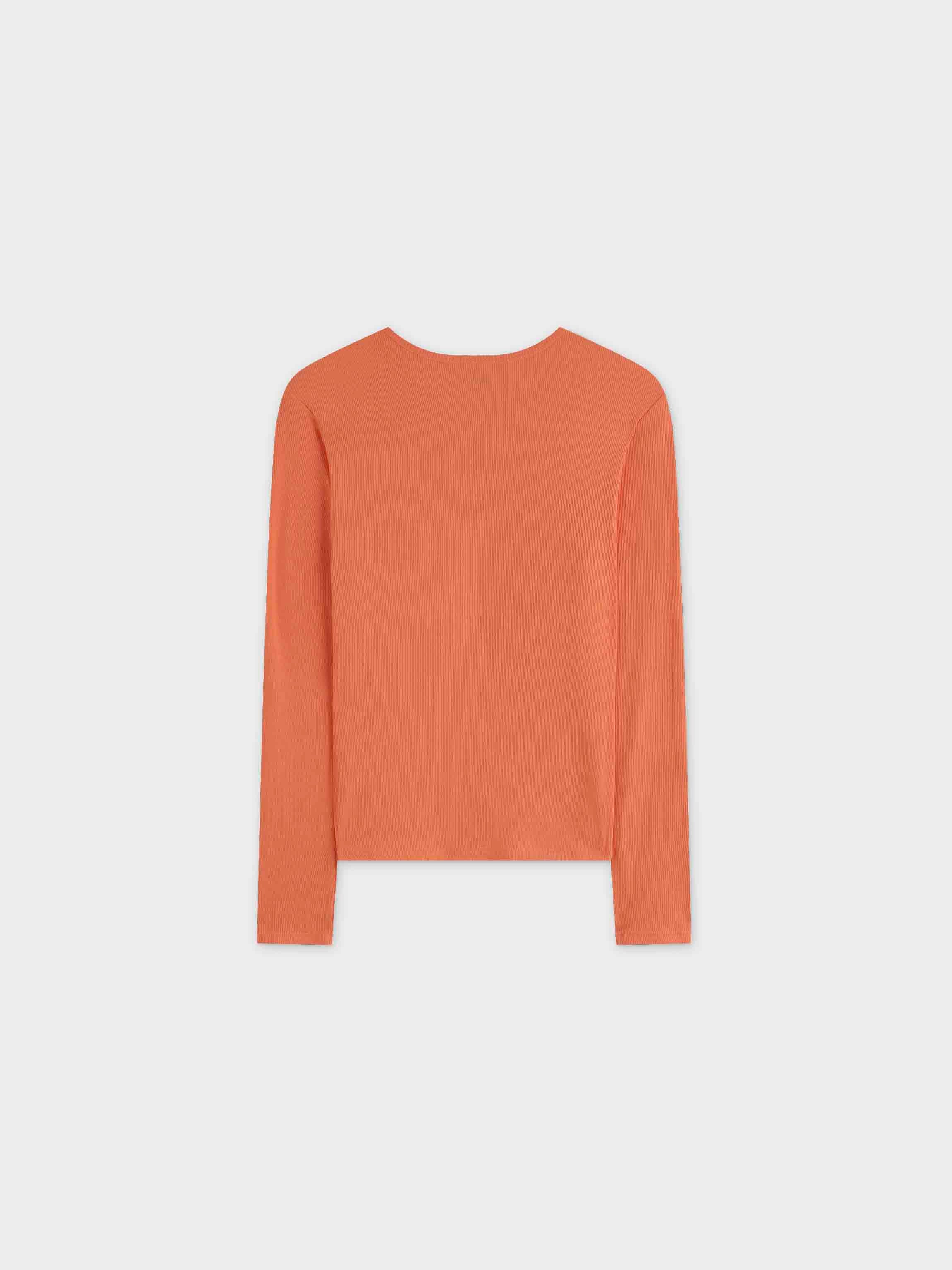 CLASSIC RIBBED CREW TEE LS-ORANGE