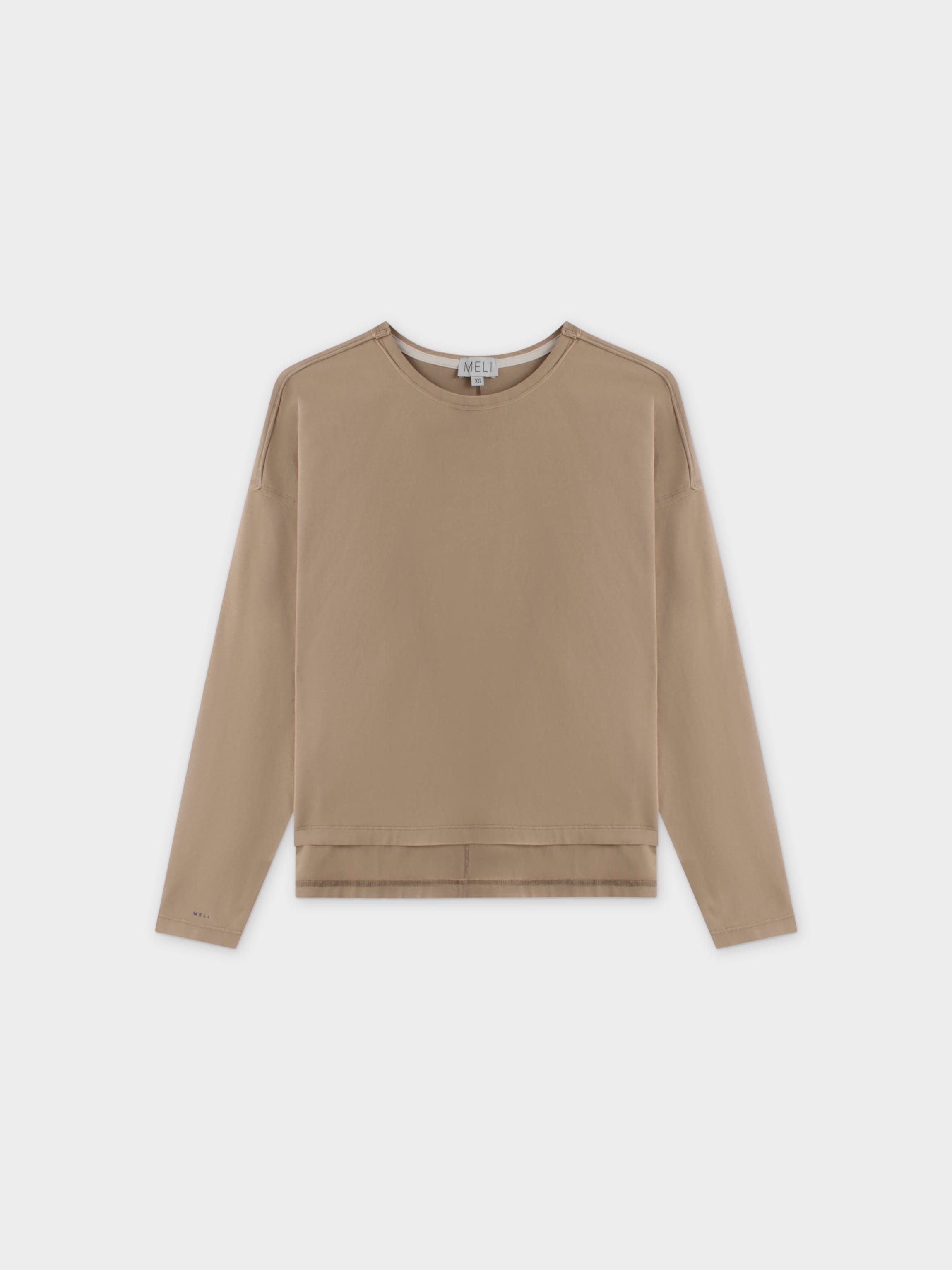 WASHED CROP TEE-TAN