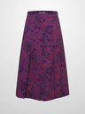 Printed Box Pleat Skirt-Pink Floral