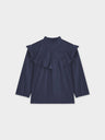 Eyelet Trimmed Blouse-Navy