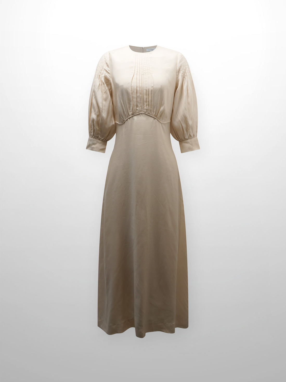 Pleated Sleeve High Waisted Dress-Peach