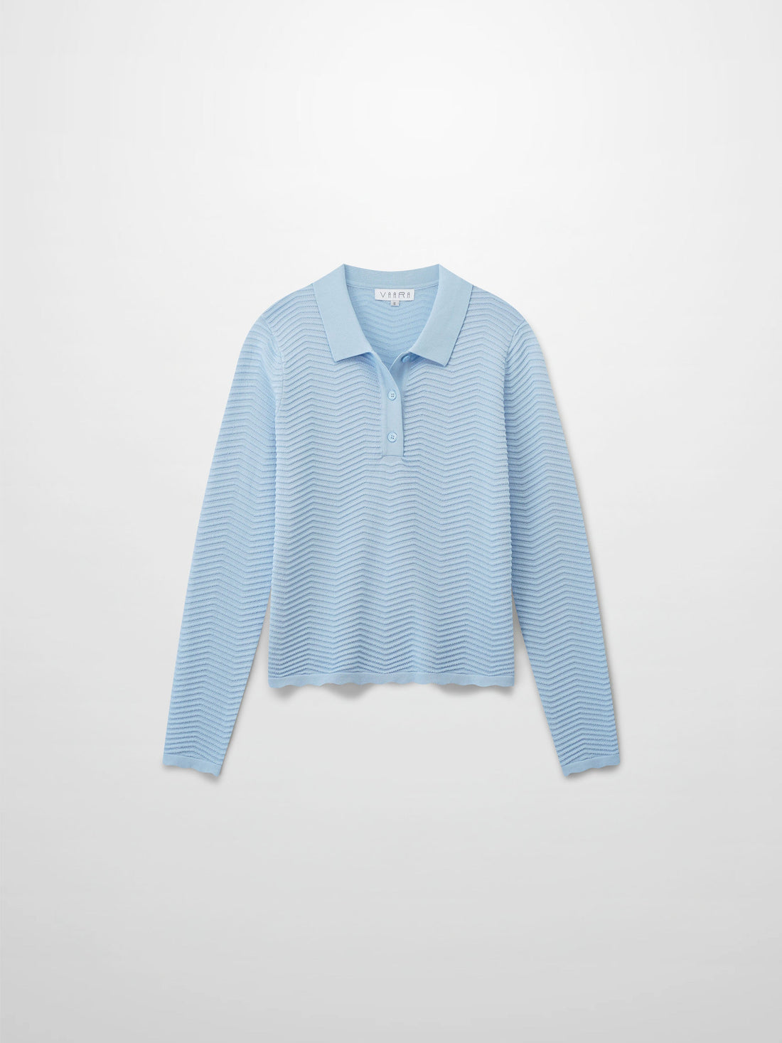 Scallop Edge Collar Sweater-Light Blue