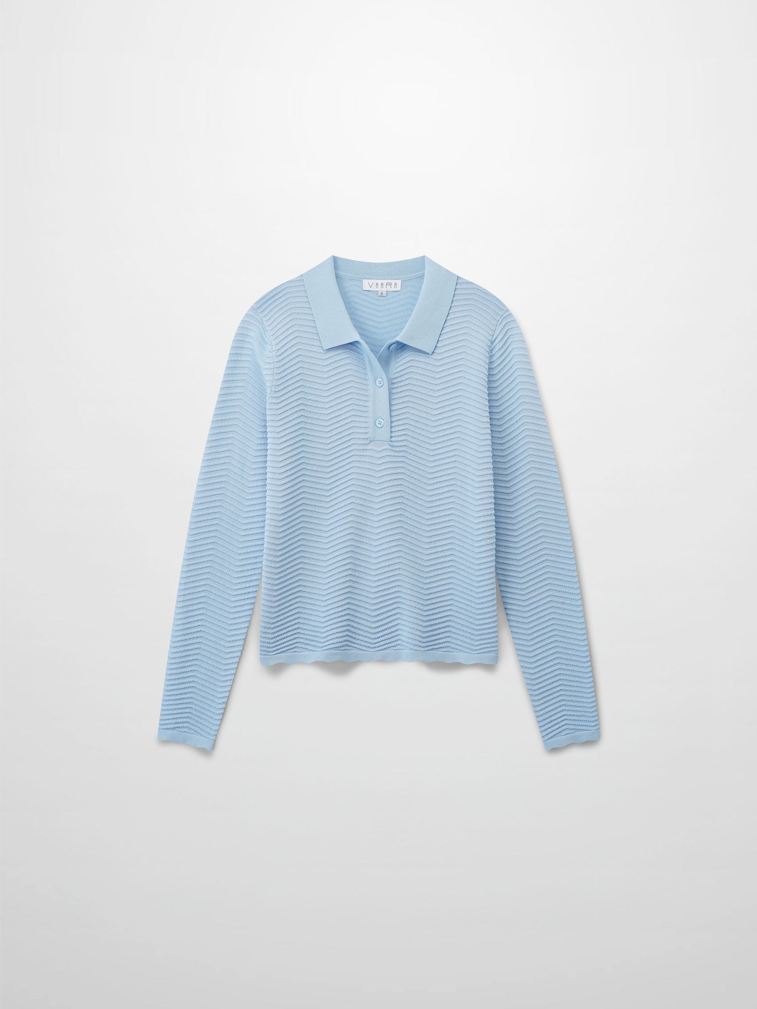Scallop Edge Collar Sweater-Light Blue