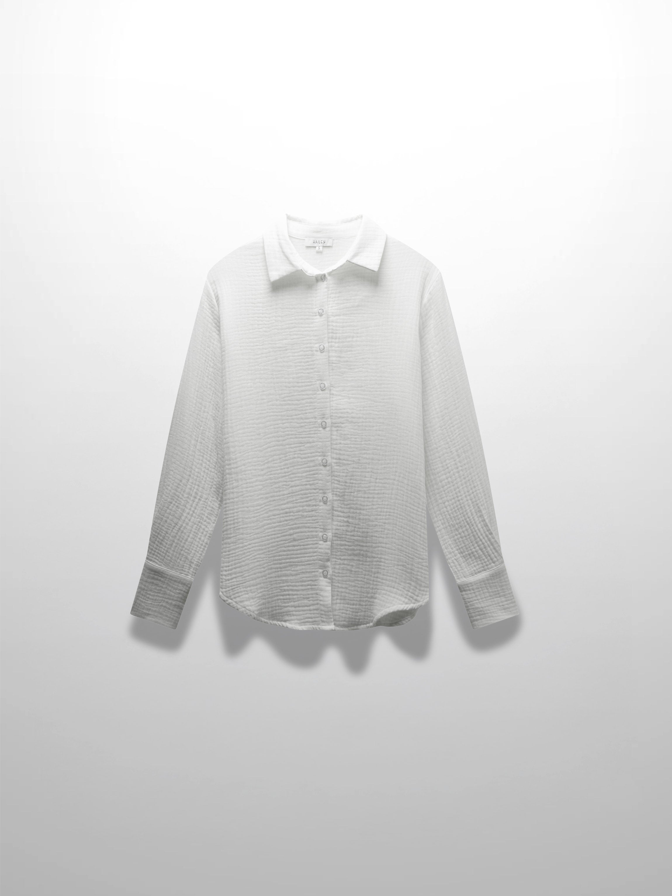 Gauze Button Down Blouse-White