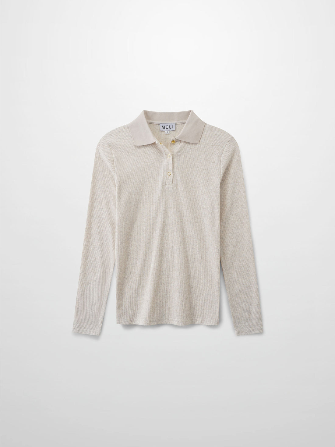 RIBBED COLLAR T-SHIRT-OATMEAL