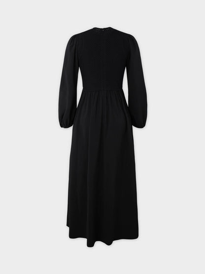 Crochet Top Dress-Black