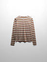 Flat Striped High V Long Sleeve-Brown/Yellow