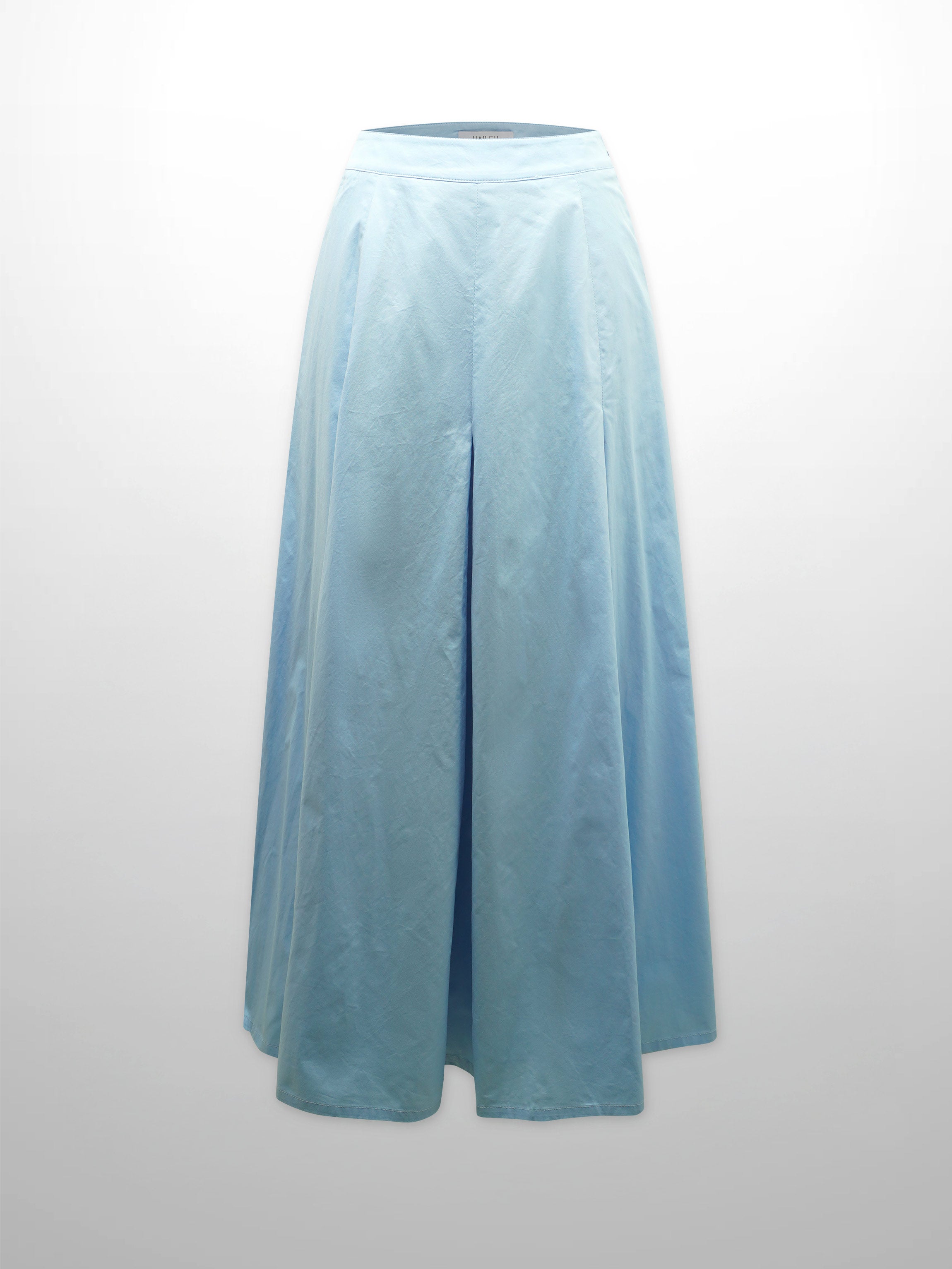Stitch Down Cotton Pleated Skirt-Light Blue