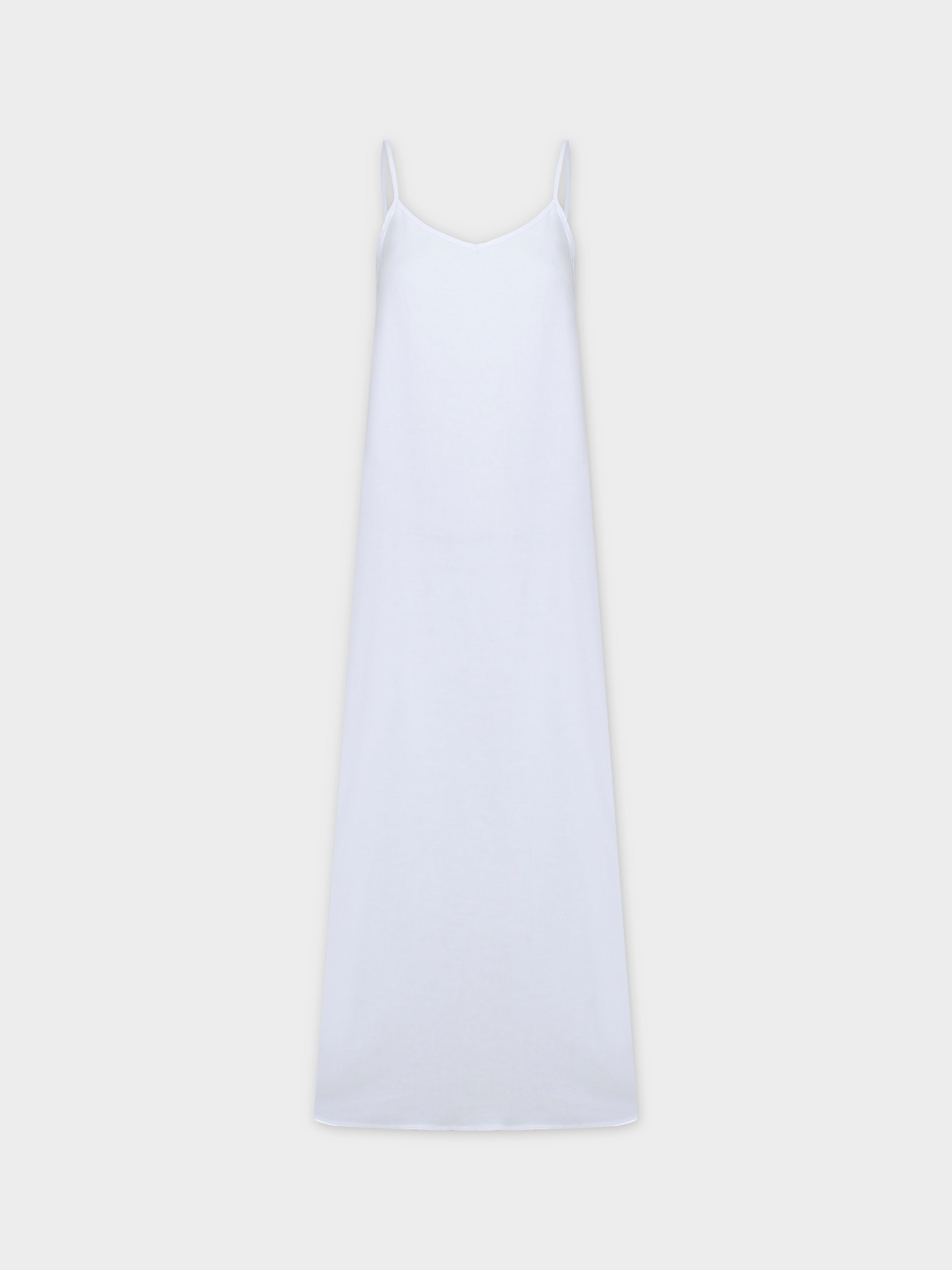 Linen Slip Dress-White