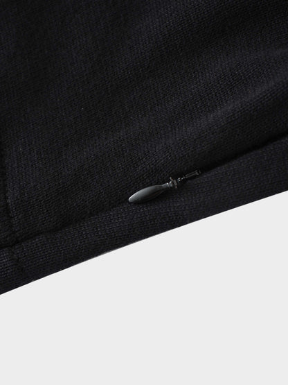 Knit Top Mock Neck Dress-Black