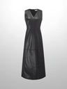 Faux Leather Seamed Jumper - Black