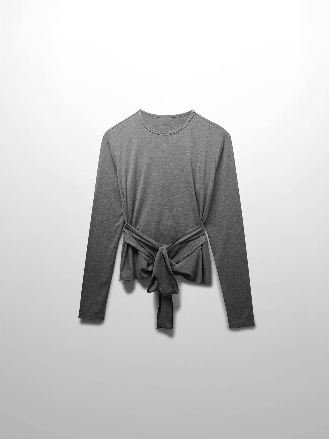 Wrap Tie Tee-Heathered Grey