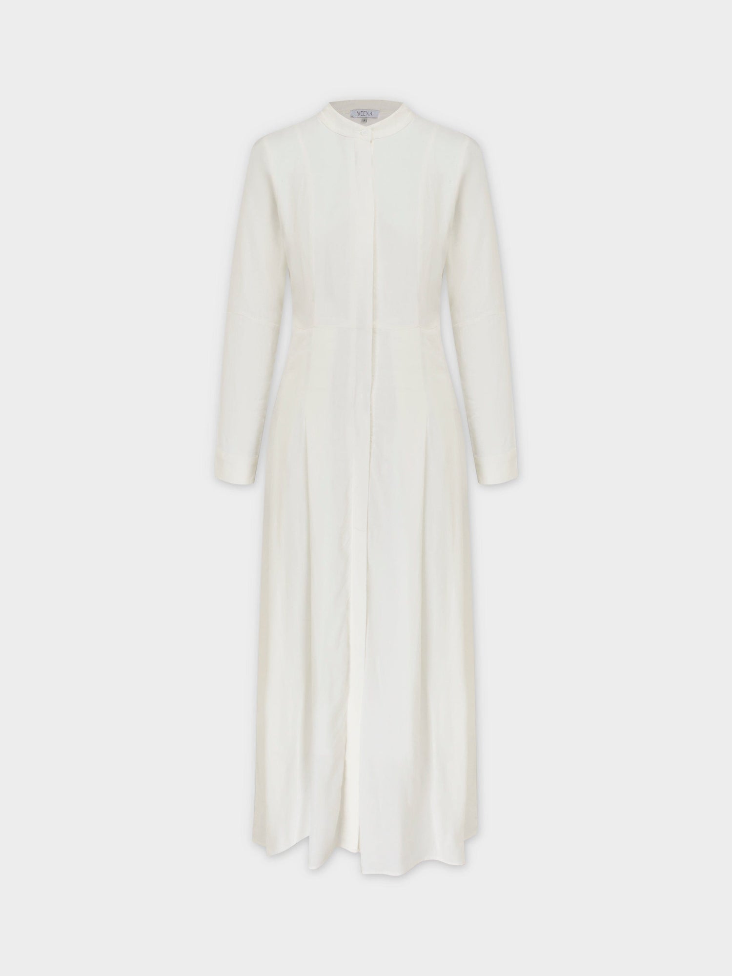 LINEN SHIRTDRESS-WHITE