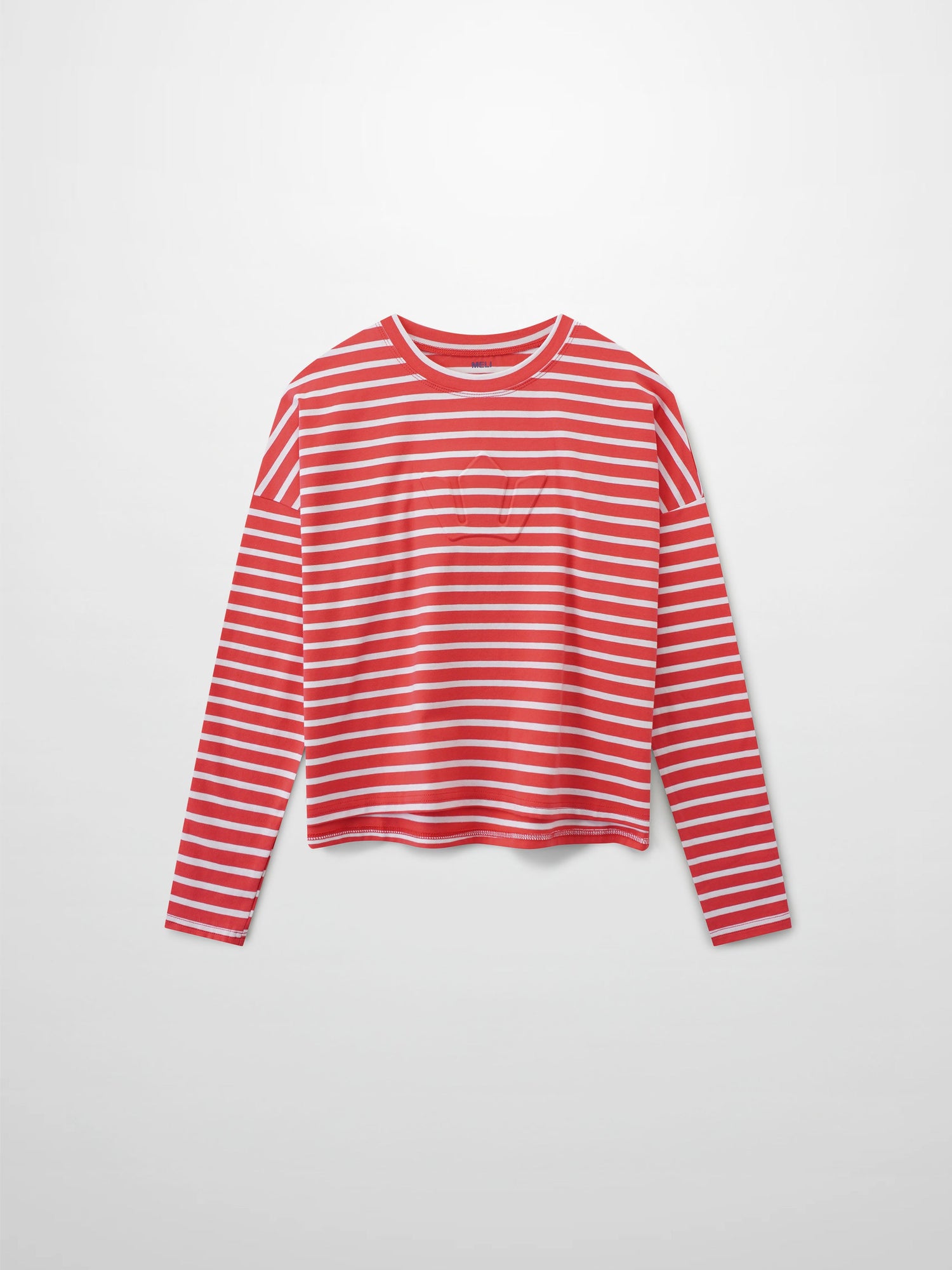 Crown Embossed T-Shirt-Coral/White