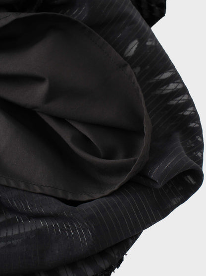 Velvet Side Overlay Skirt-Striped