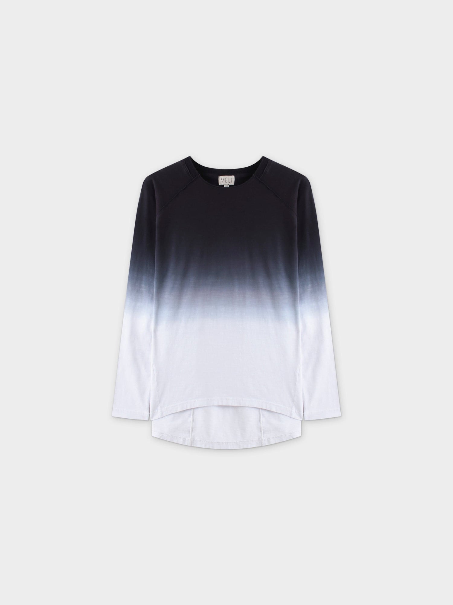 OMBRE PLEAT BACK TEE-BLACK