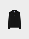 RIBBED COLLAR T-SHIRT-BLACK