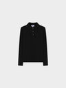 RIBBED COLLAR T-SHIRT-BLACK