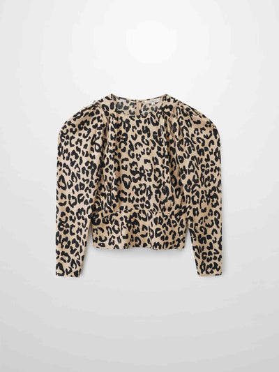 Vintage Blouson Top-Leopard