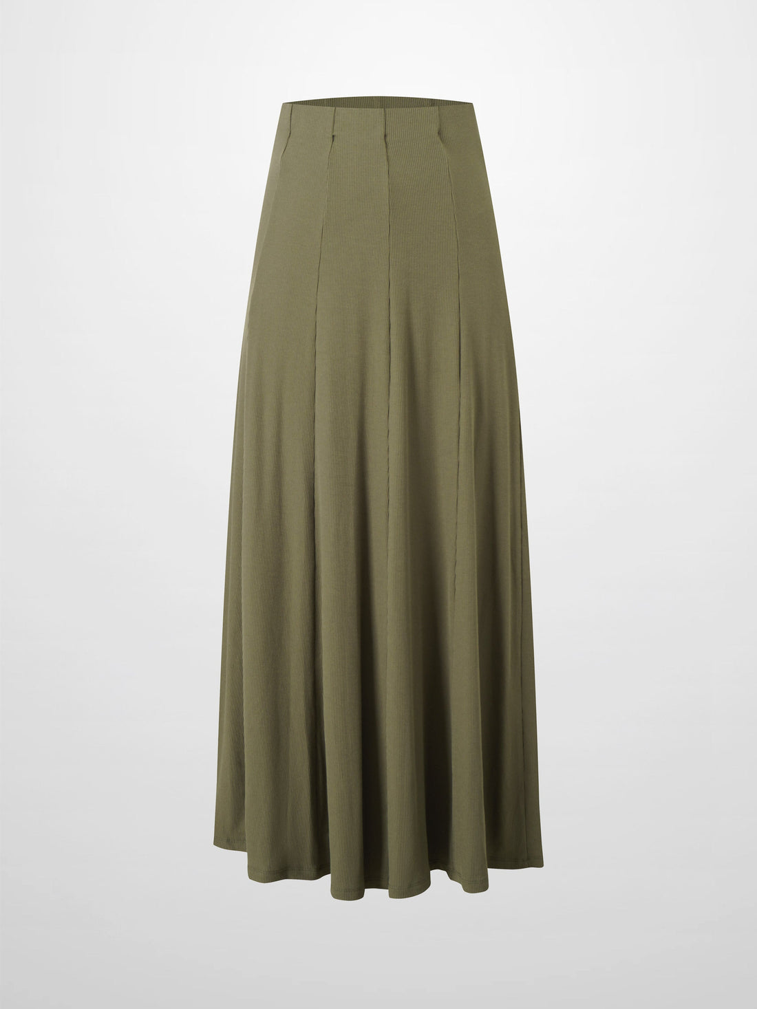 Panel Ribbed Skirt-Olive