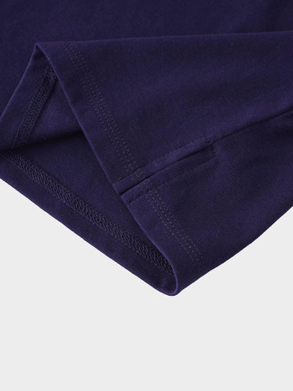 Basic T-Shirt Slip Dress-Navy