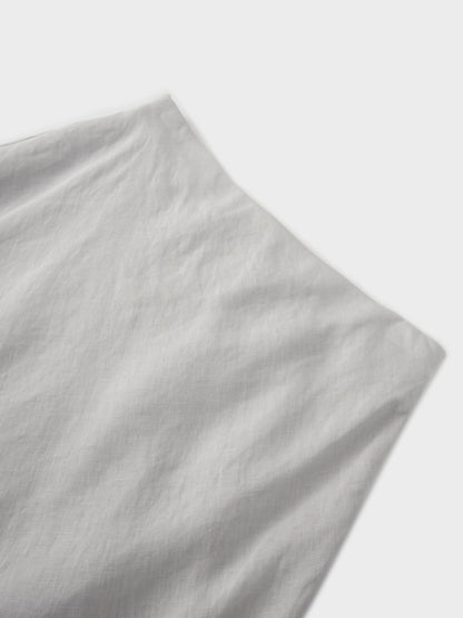 Linen Slip Skirt-Grey