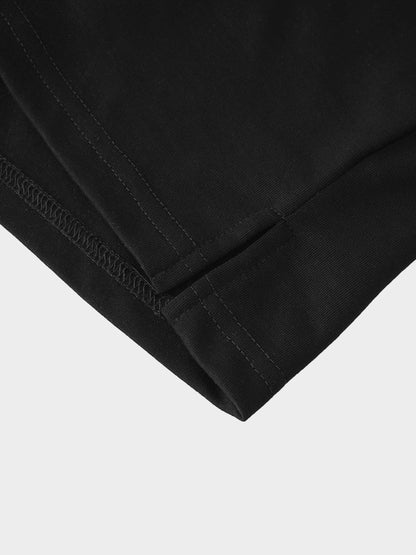 Wrap Tie T-Shirt Maxi Dress-Black