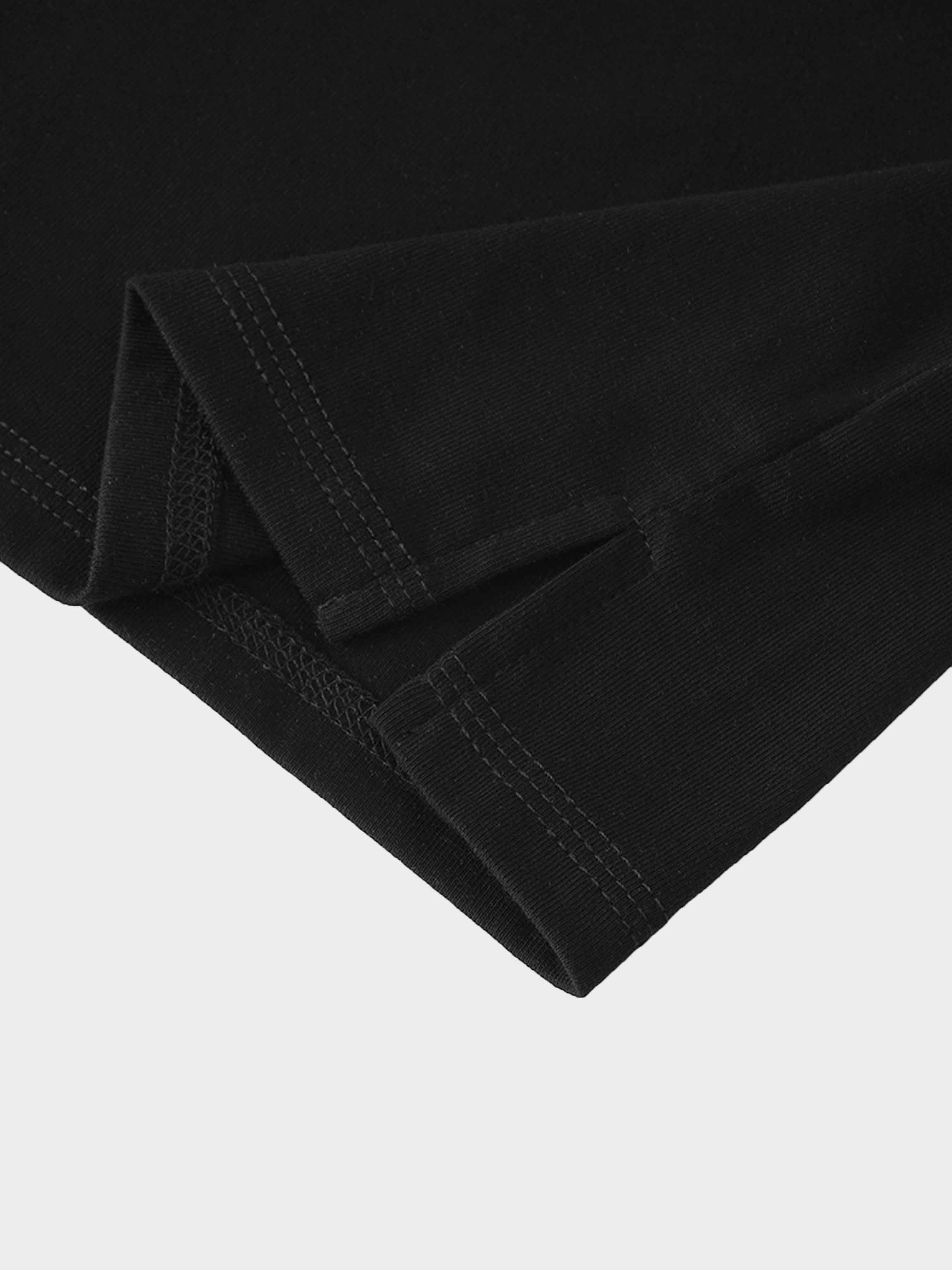 Basic T-Shirt Slip Dress-Black