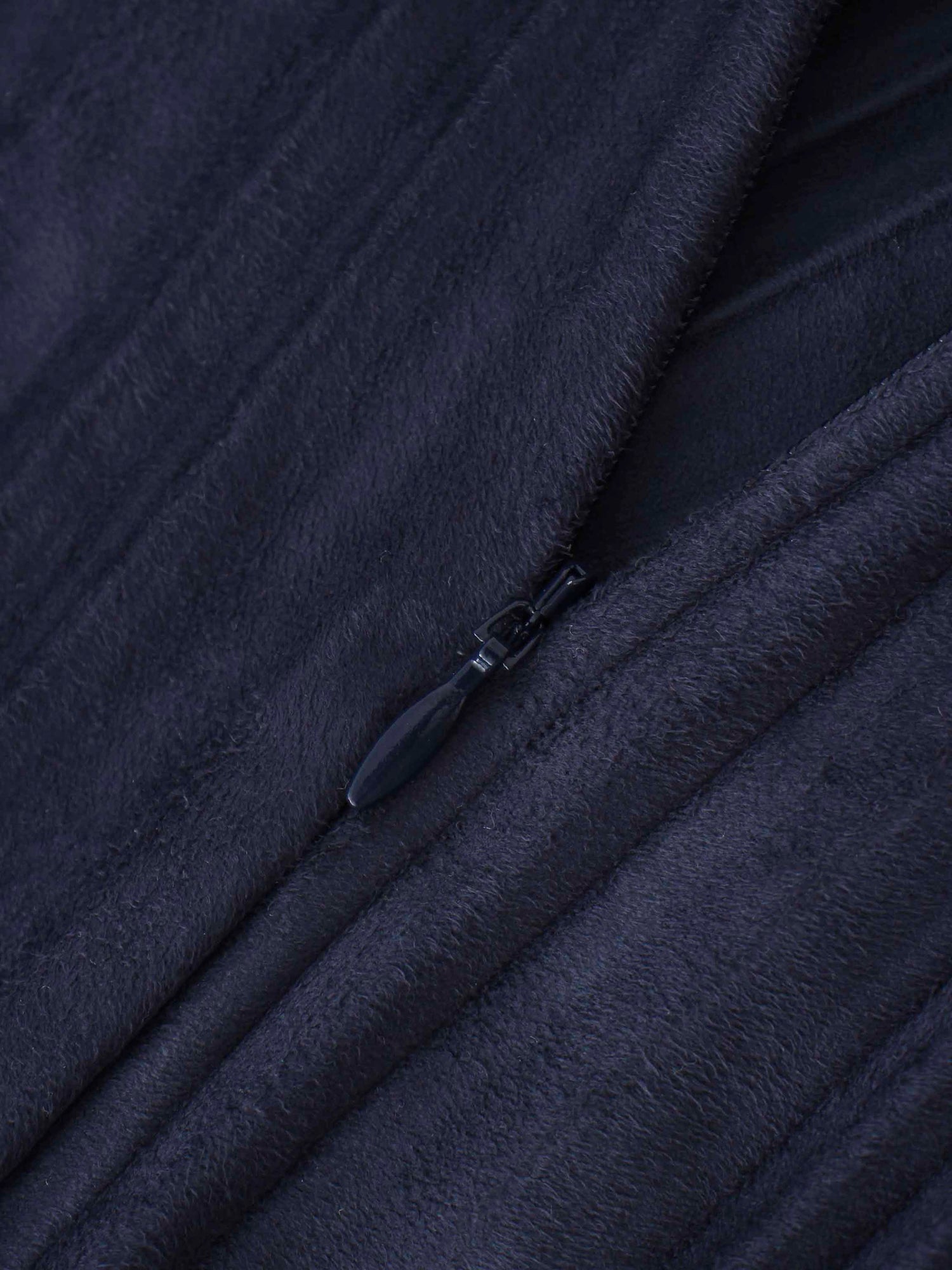 Pleated Faux Suede Skirt 37"-Navy