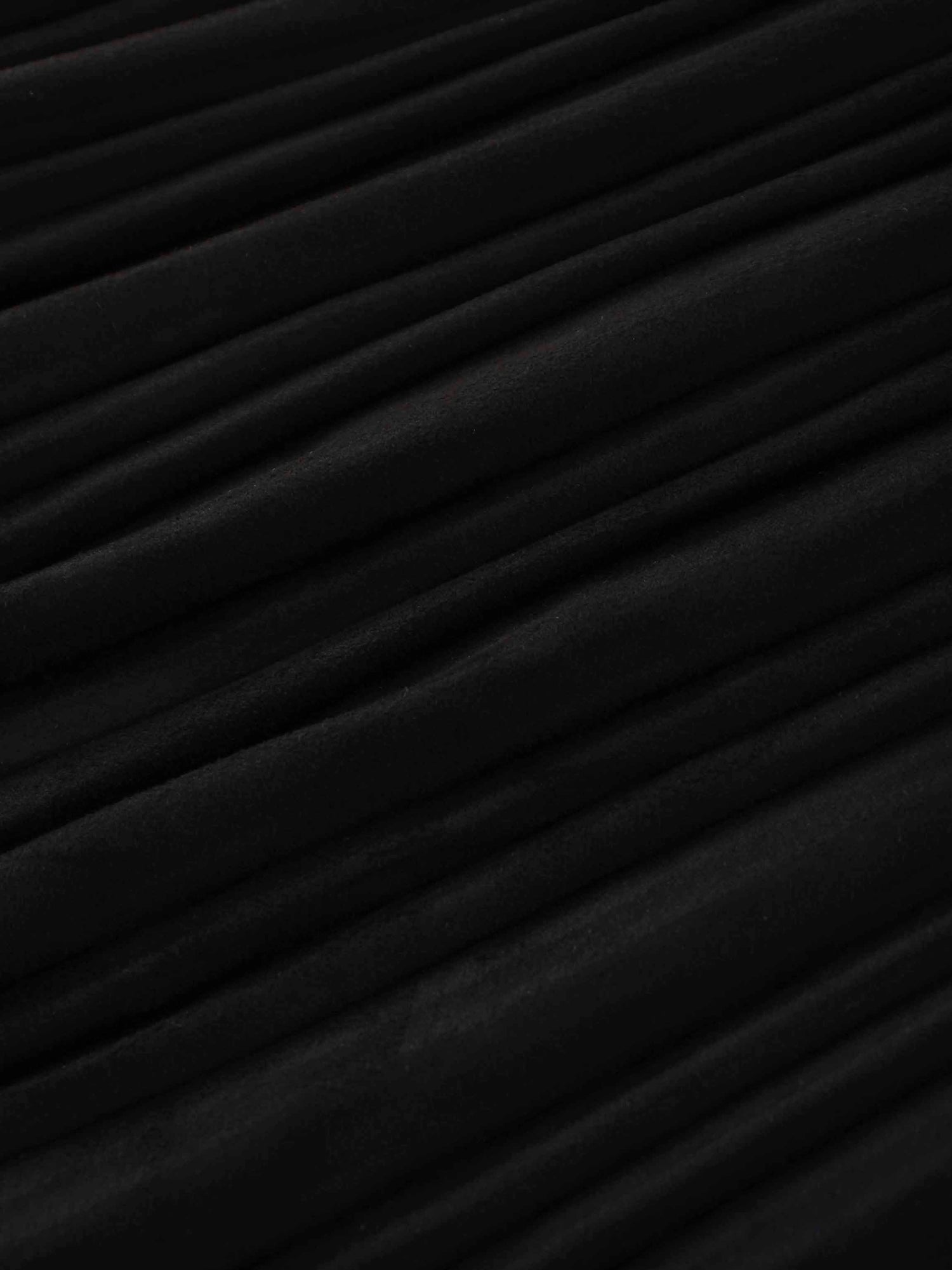 Pleated Faux Suede Skirt 37"-Black