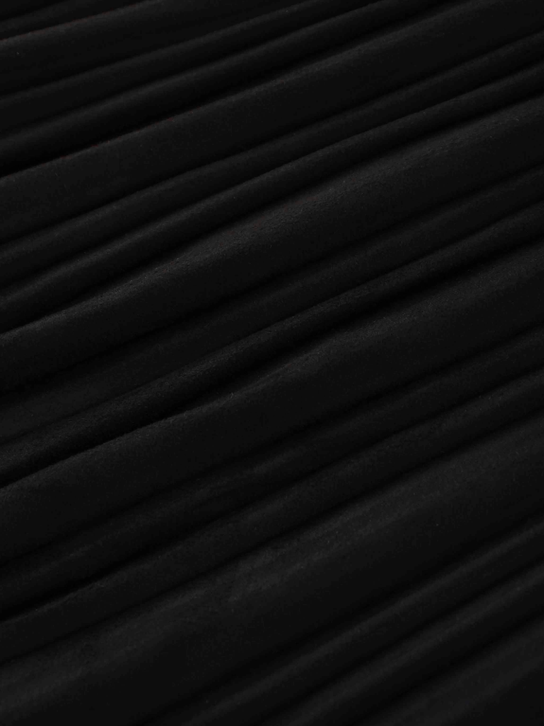 Pleated Faux Suede Skirt 37"-Black
