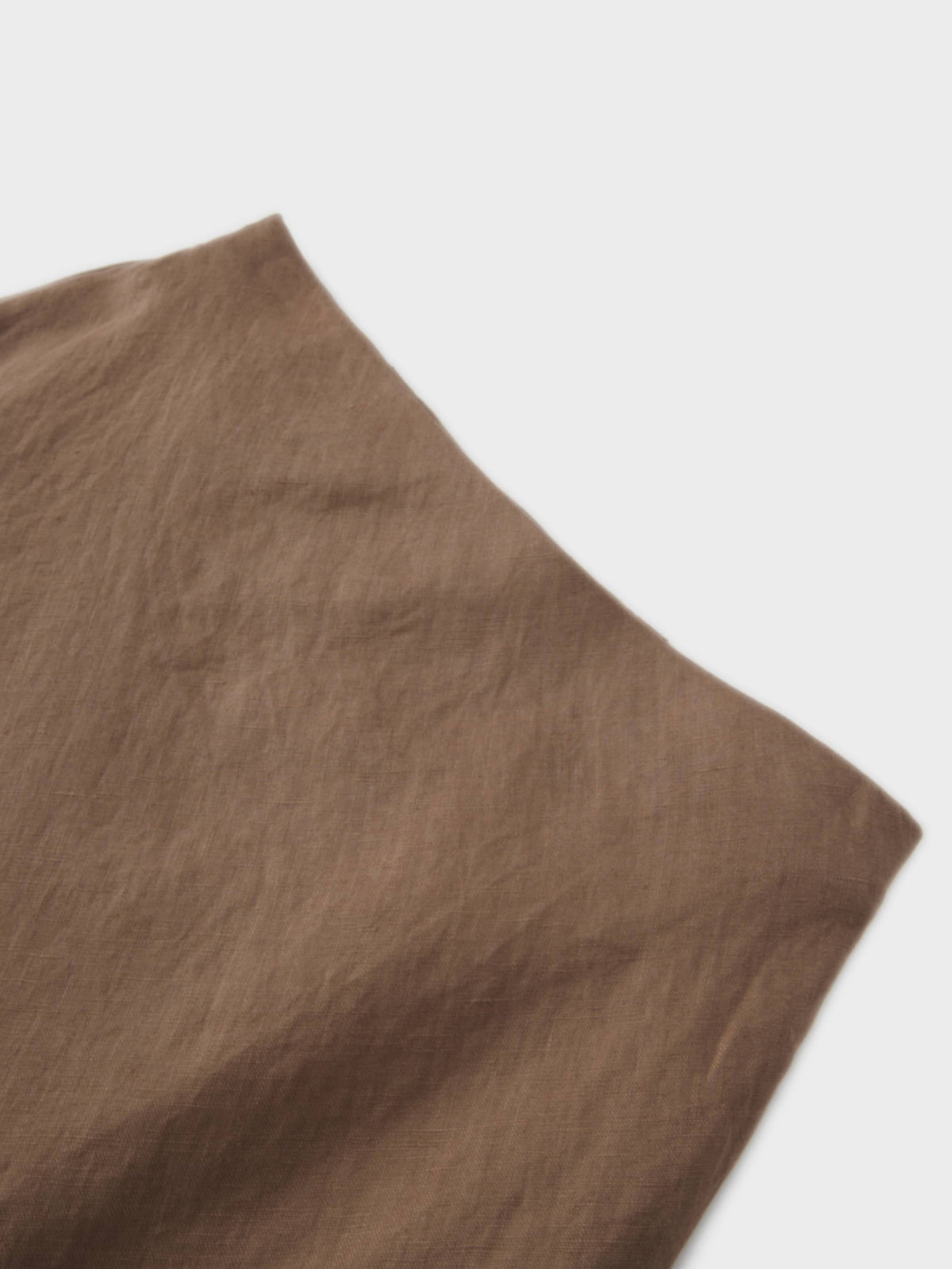 Linen Slip Skirt-Chocolate Brown
