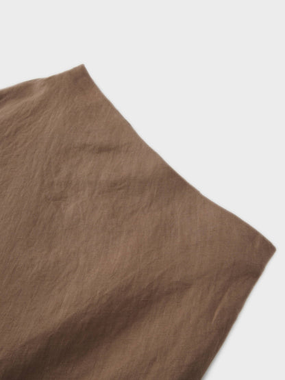 Linen Slip Skirt-Chocolate Brown