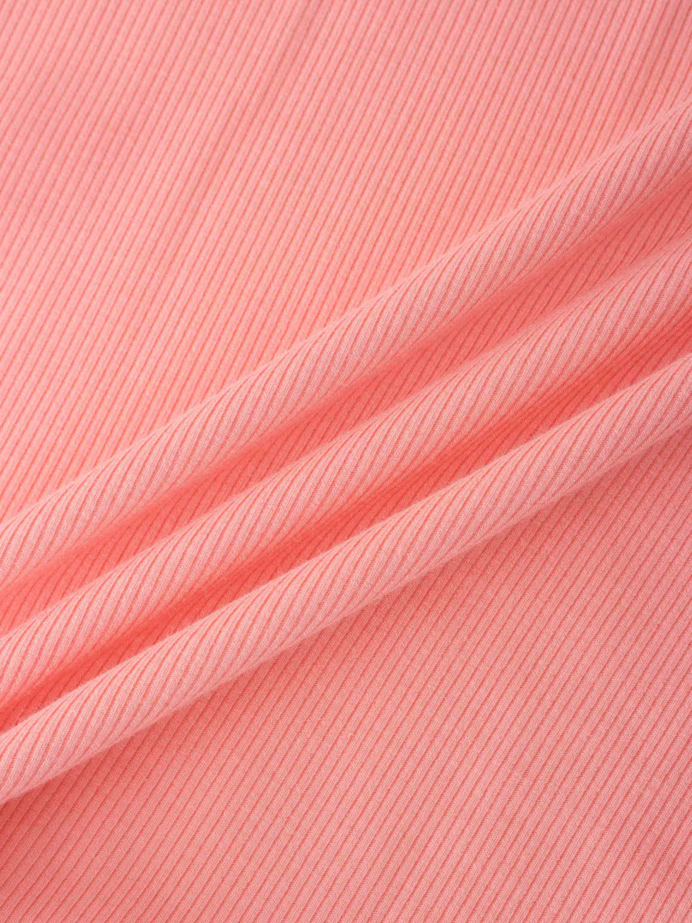 RIBBED HIGH V 3Q-PINK