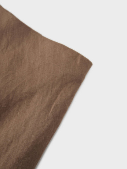 Linen Slip Skirt-Chocolate Brown