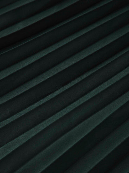 Crossover Mix Pleat Skirt-Green