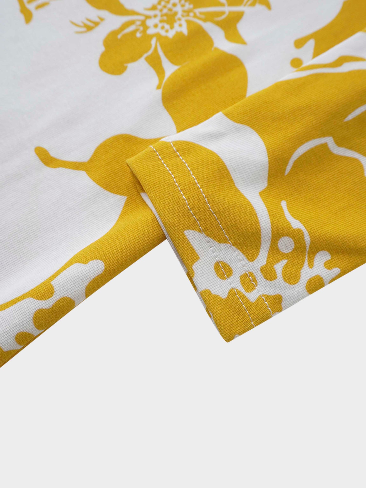 Basic Printed T-shirt-Yellow Floral
