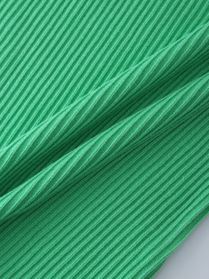 Sleeveless Ribbed Crew-Kelly Green
