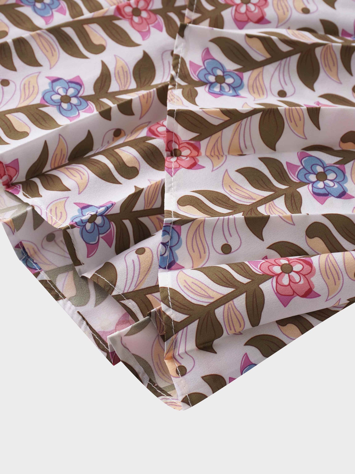 Covered Band Pleated Skirt 37"-Floral Vines