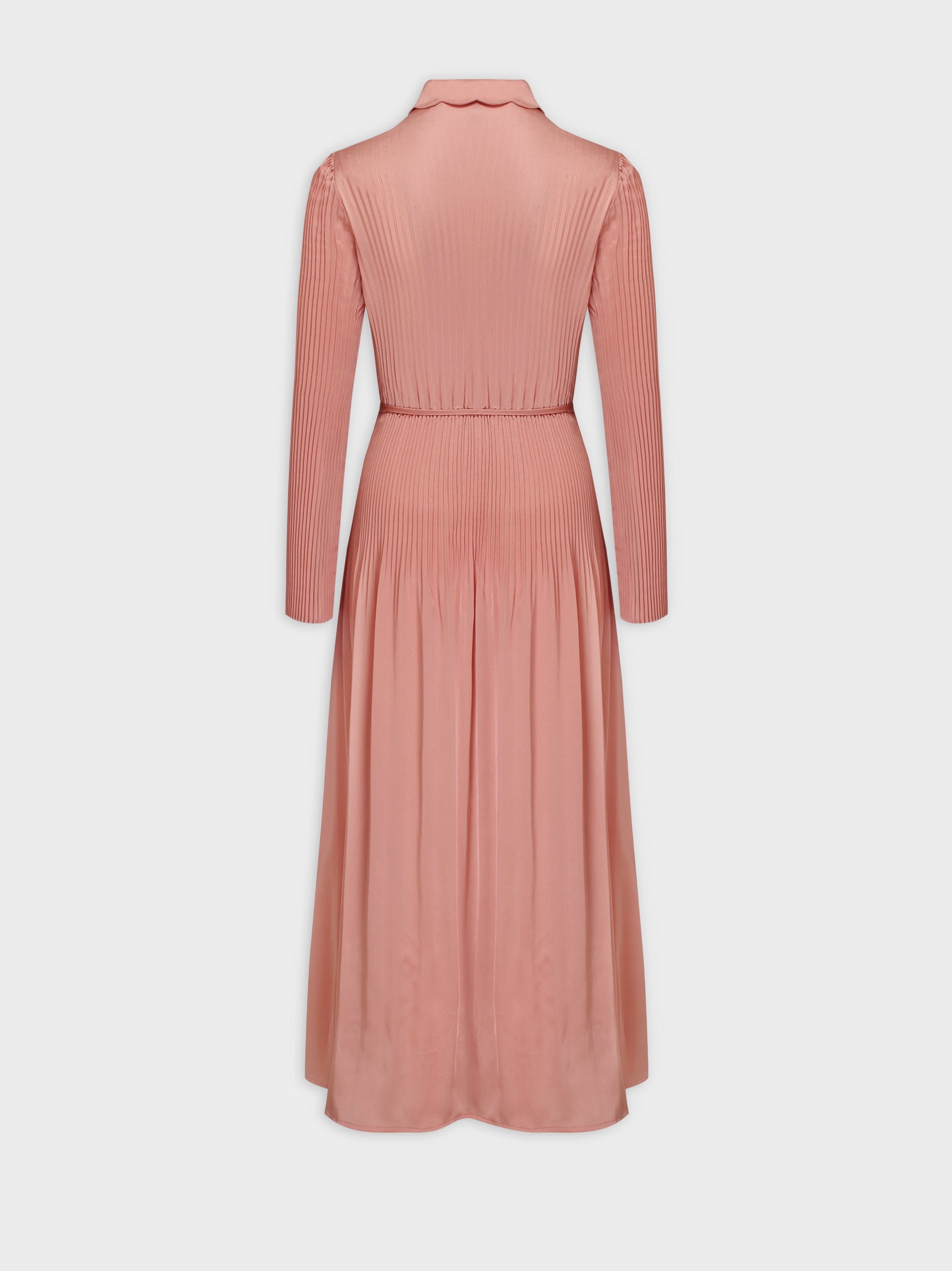 Micro Pleat Dress-Peach