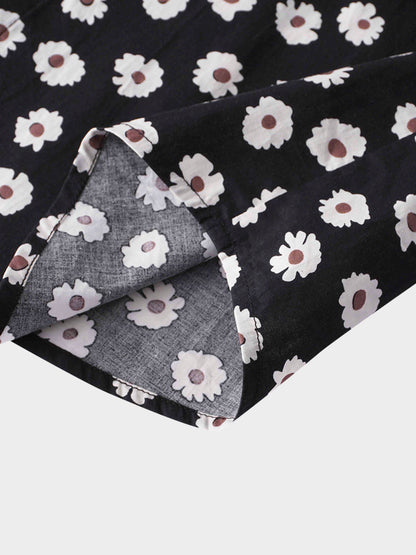 Puff Sleeve Blouse-Flower Poppy