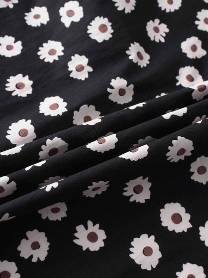 Puff Sleeve Blouse-Flower Poppy