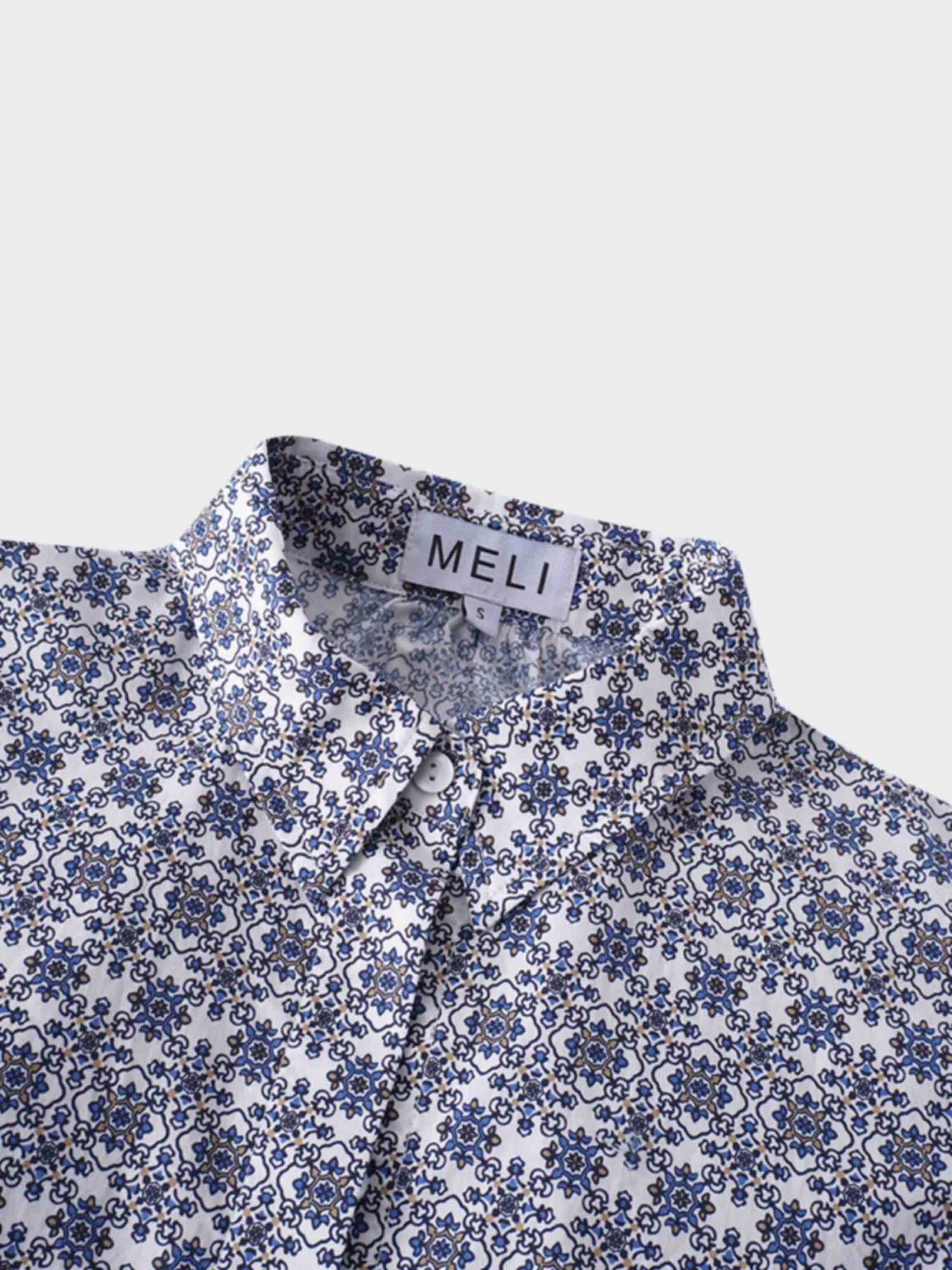 Puff Sleeve Blouse-Grecian Damask