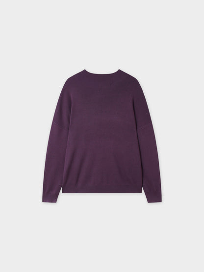Oversized Soft Knit Sweater-Eggplant