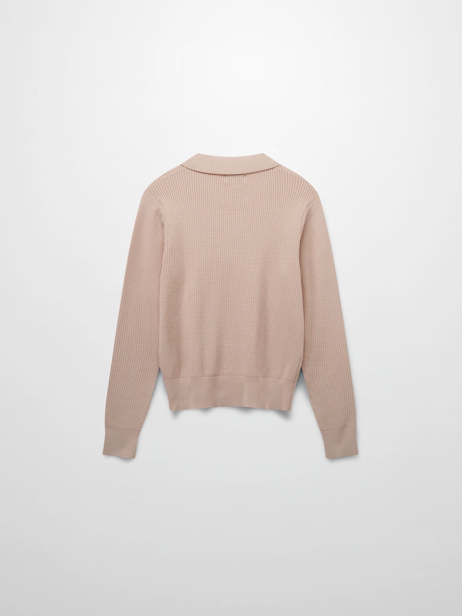 Waffle Collared Sweater-Blush