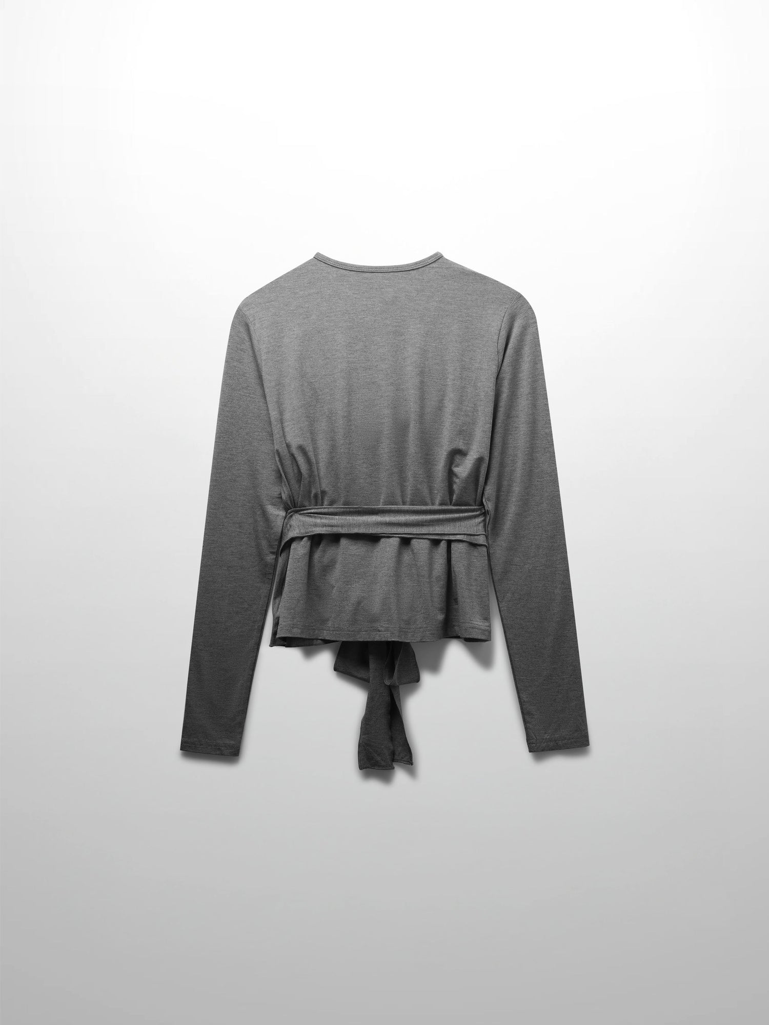 Wrap Tie Tee-Heathered Grey